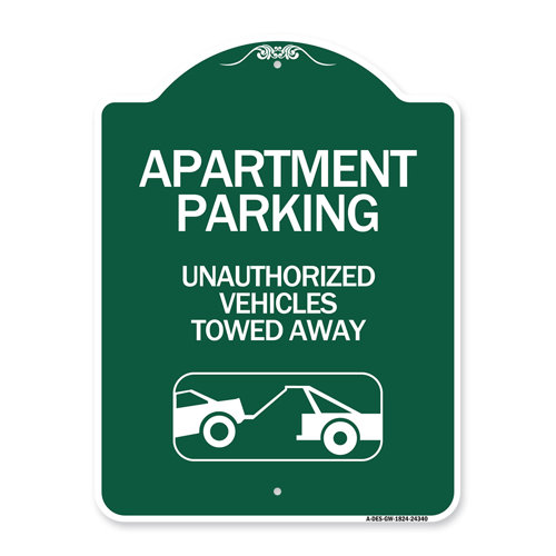 Signmission Designer Series Sign Apartment Parking Unauthorized